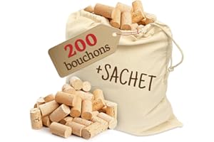 ELES VIDA 200 Bouchons à vin - pour décorer, embellir et bricoler - Bouchons en liège naturels pour Les Enfants, 24 mm x 45 mm