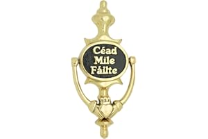 CARROLLS IRISH GIFTS Medium Sized Brass Knocker with Cead Mile Failte Text