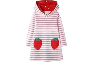 VIKITA Mädchen Kapuzenpullover Kleider Baumwolle Hoodie Herbst Winter Freizeit 2-8 Jahre