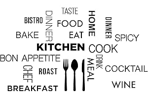 GESAR ART IN PROGRESS Gesar Adesivo da Parete - Adesivi Murali Scritte - Frasi Adesivi da Parete Cucina - Cibo Decorazione Murale Camerette - Sala da Pranzo Soggiorno