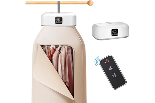 Secadora de ropa portátil, mini secadores de lavandería con control remoto, pequeña máquina de secado eléctrica plegable compacta con bolsa seca para viajes, RV, hogar, apartamento