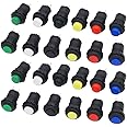 GTIWUNG Self-Locking Latching Push Button Switch, Latching Push Button Switch 12mm ON/Off DIY Kit for Arduino, AC 250V/1.5A 125V/3A (Pack of 24)