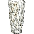 CEMABT 9.5inch 3.4 lb Glass Vases for Flowers Unbreakable Thickened Morden vase for Tables Centerpieces,Colorful,Vintage and Clear Rose Large Flower vases for Bouquet Unique Gifts（Champagne）