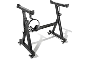 FREEAMG Heavy Duty Z Keyboard Stand with 4 Locking Wheels, Adjustable Height & Width Digital Piano Stand for 54-88 Key Electric Pianos, Keyboards, MIDI Controllers,Black