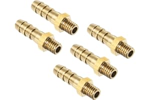 QUARKZMAN 5 stycken M6-1 ID 6 mm slangkoppling mässing, trädgårdsslang bensinslang till Barb lämplig slang gänganvändning rör
