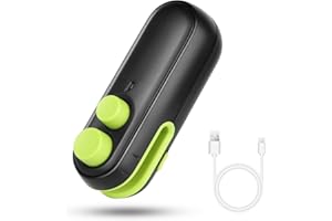 Vicloon Mini Bag Sealer, 2 in 1 Portable Handheld Mini Heat Sealer, Handheld Bag Heat Vacuum Sealer,Bag Sealing Machine for Plastic Bags Foods Storage, Snack Fruits Cookies Fresh (Black)