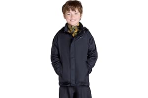 Mountain Warehouse Pakka Kids Waterproof Jacket - Wind Resistant, Lightweight,Breathable Rain Coat for Girls & Boys, Packaway Bag - For Rain, Autumn, Winter