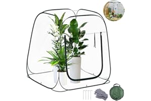 TOPRUNYI Serra piccola, tenda invernale per piante, serra pop-up, tenda protettiva per piante invernali, 98 x 98 x 98 cm, trasparente, non necessita di montaggio, per verdure e fiori