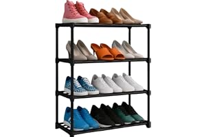 NYALKARAN Shoe Rack with Shelf Foldable Plastic Shoe Rack with Shelves for Bedroom, Entryway & Living Room Multipurpose Footwear Stand for Home (4 Shelf)