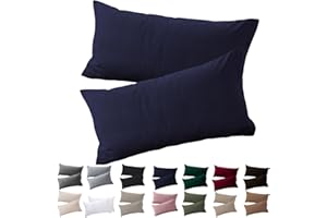 Soifox Poszewka na poduszkę 30 x 50 cm, 2 sztuki w zestawie, niebieska, na poduszkę 30 x 50 cm, 100% odporna z mikrofibry, hipoalergiczna poszewka na poduszkę z zamkiem błyskawicznym