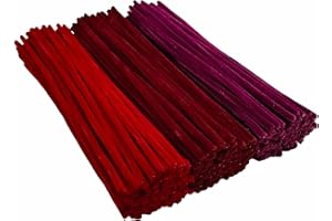 YYUENG TAK YYUENGTAK 300pcs Red Pipe Cleaners Bulk(3 different tone red) - Fluffy Craft Pipe Cleaners for Arts & Crafts, Ideal for Making Flowers, Animals & Decorations (12 x 0.24 inches),Chenille Stems
