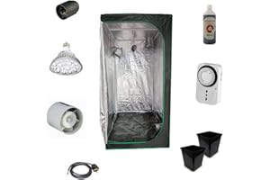 SPECTRUM GROW LINE SOLUTION FOR GROWERS Kit Completo per Tenda Coltivazione Idroponica - GrowBox 40x40x120 - Lampada Led 54W a basso Consumo - Estrattore Blauberg Tubo 125 - Inclusi Fertilizzanti e Vasi (Fioritura)