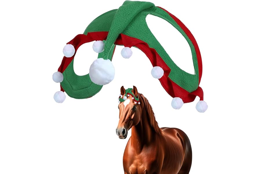 mefocou Christmas Hat for Horses, Christmas Hat Accessories, Horse Caps, for Festive Holiday Parade Show Season Equestrian Supplies