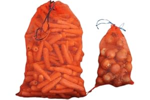 GARDENING NATURALLY Orange Onion Storage Net Carrot Nets - Vegetable Nets 52 x 82cm - Holds approx. 25kg (20)