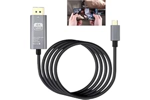 VODUNS Adaptateur USB C Vers HDMI 2M Câble USB C vers HDMI 4K Compatible Thunderbolt 4/3 a HDMI pour MacBook Pro 2023/Air 2022 iMac iPad Pro/Air Galaxy S23/S22/S21 Note 20 Surface Pro Huawei Vivo Chromebook