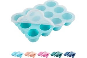 BTRFE Aufbewahrungsbehälter für Babynahrung Silikon-Babynahrungs-Gefrierschale mit Deckel Perfekter Aufbewahrungsbehälter für selbstgemachte Babynahrung, Muttermilch, Gemüse- und Fruchtpürees