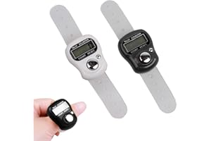 BAOSROY Contador Manual,Contador Dedo,Contador de Filas,Contador Manual Dedo,Contador Digital Dedo,Contador de Dedo Electronico,LCD Contador para Puntuación de Golf,2 Piezas