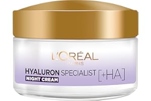 ‎L'OREAL PARIS L'Oréal Paris Hyaluron Specialist nawilżający krem do twarzy na noc 25+, dwa rodzaje kwasu hialuronowego, 50 ml