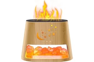 GERBALA Diffusore di Oli Essenziali, Ultrasuoni Aromaterapia, Lampada Puro Sale, LED a 7 Colori, Funzione Timer, Spegnimento automatico, per Oli Essenziali, per Casa, Ufficio, Yoga (260ML)