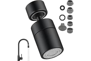 JJiaoLinin vattenkran fäste vridbar, 360° roterbar dubbelfunktion vattenkran luftkran, med 2 sprayfunktion, 22 mm och 24 mm g