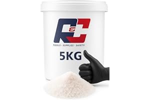 R&C COMPONENTS LTD White Rock Salt, 5kg, Food Grade Reusable Bucket with Disposable Gloves, for De-Icing Paths, Driveways. Clean & Easy to Use.