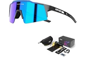 KAPVOE Polarisiert Fahrradbrille mit 1 Linse oder 4 austauschbare Linse TR90 Rahmen für Herren Damen Sport MTB Radfahren K9023