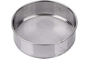 AMPSEVEN Tamis Sieve Flour Stainless Steel 40 Mesh Round Sifter for Baking 6 Inch