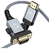 HDMI auf VGA Kabel 1,8M-Snowkids HDMI VGA Kabel Full HD1080P@60Hz Vergoldet &Aluminiumschale Konverter Nylon geflochten Kompa