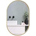 BEAUTYPEAK Specchio Da Parete Ovale 51x91 Cm – Cornice Profonda In Alluminio Oro, Per Bagno, Corridoio, Soggiorno, Design Moderno - 5