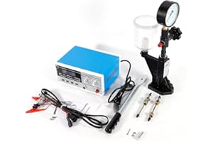 XIGNER CR-C Einspritzdüsen Prüfgerät Set,220V Prüfgerät Injektor Tester,Diesel Injector Test Machine,mit 3*Steckverbinder, Diesel Einspritzdüsen Zur Verwendung mit allen Diesel Einspritzdüsen 11 * 25 * 19CM