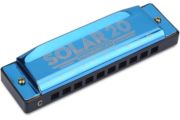 Clé de C Harmonica, 10 trous 20 tons Harmonica Instrument de musique pour les enfants débutants(bleu)