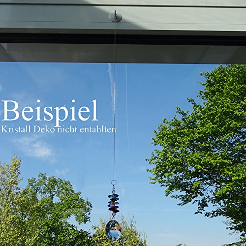 Set Selbstklebende Haken Weiß 4 Stück ø 35mm zum aufhängen von Mobile am Fensterrahmen Klebehaken Kunststoffhaken Handtuchhalter Rund - 3