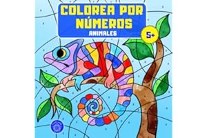 Colorea por números: Libro de colorear animales para niños a partir de 5 años + bono: mandalas de animales