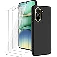 LYZXMY case for Xiaomi Redmi A5 4G/Xiaomi Poco C71 (6.88") Black mobile phone case + 3 pieces tempered glass protective film, case soft silicone TPU protective cover