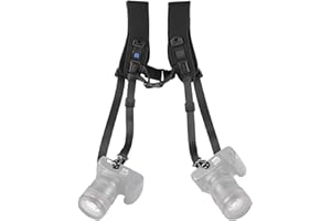 PULUZ Sangle de décompression à double épaule pour Canon/Sony, universelle pour 2 DSLR appareils photo avec Vis 1/4 Pouce pour Nikon et autres appareils photo