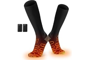 funfunfly 2024 Skarpetki męskie damskie, podgrzewane z akumulatorem 4000mAh, Elektryczny podgrzewany podgrzewacz stóp,36-44EU