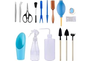 Holzsammlung Mini Conjunto de Herramientas de Jardineria, 16PCS Mini Juego de Herramientas de Trasplante de Jardín, para Jardinería para Cactus, Suculentas, Plantas Maceta