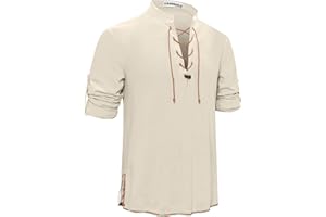 YAOHUOLE Leinenhemd Herren Kurzarm Mitteralter Hemd Herren Kurzarm Sommerhemd Herren Kurzarm