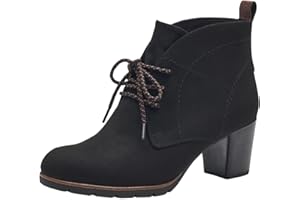 MARCO TOZZI Women's Vegan Lace Up Block Heel Ankle Boots