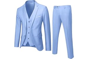 GENERIC Costume 3 pièces slim pour homme, veste et pantalon de mariage, pour activités en plein air