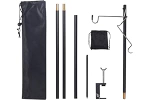 Sakamura Foldable Lamp - Folding Lantern Hanger Camping Hanging Light | Adjustable Lightweight Lantern Post Hanger, Foldable Fishing Light Stand For Outdoor Activities