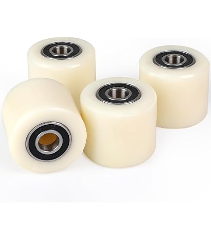 Roulette De Transpalette En Polyamide - Dimensions 82 X 80 Mm - Alésage 17 Mm - Longueur Serrage 80 Mm - Pour Sols Durs Et Mous