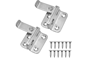 Türriegel,Fodlon 2 Stück Flip Latch Gate Latches Sicherheitstürschloss mit Sicherheitspaketloch ， Edelstahl gebürstet für Tor, Fenster, Schlafzimmer