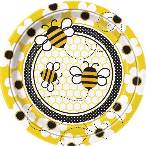 Baby Shower Busy Bees Plates - Pack of 8