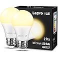 Lepro Lampadina LED E27 Intelligente, 9W=60W, Lampadina WiFi Bianco Caldo 2700K Luminosità Dimmerabile, Lampadine Smart Compa