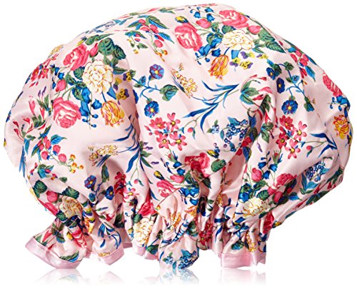 The Vintage Cosmetic Company Shower Cap Pink Floral Satin