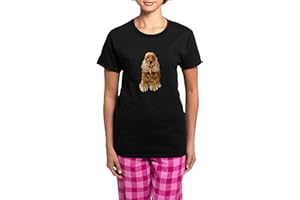 CafePress Cocker Spaniel Dog Women's Dark Pajamas Womens Novelty Cotton Pyjama Set, Comfortable PJ Sleepwear