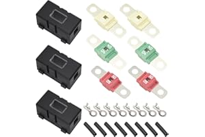 BMHNQ 3 Piezas ANS Portafusibles para Automóvil y 6 Piezas de Fusibles Midi Atornillables de Alta Corriente 40A 50A 80A Amp MIDI Portafusibles de Coche Con fusible para Fusible Midi Atornillado