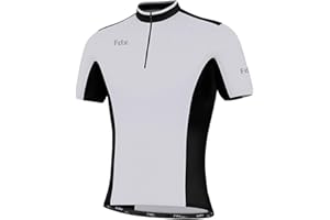 FDX Men’s Cycling Jersey - Short Sleeves Summer Biking Tops, Breathable Quick Dry Mountain Bike MTB Jersey, 1/4 Zip T Shirt for Running, Biking and Hiking