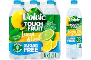 KOALAKOI Sugar Free Volvics Touch of Fruit Flavoured Water 1.5L (6x1.5L, Lemon & Lime)
